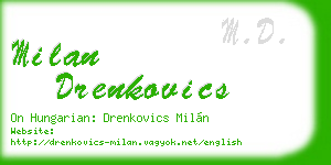 milan drenkovics business card