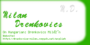 milan drenkovics business card